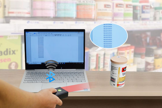 Ręczny terminal POS 1D Czytnik kodów kreskowych 2D QR Automatyczny laserowy skaner kodów kreskowych